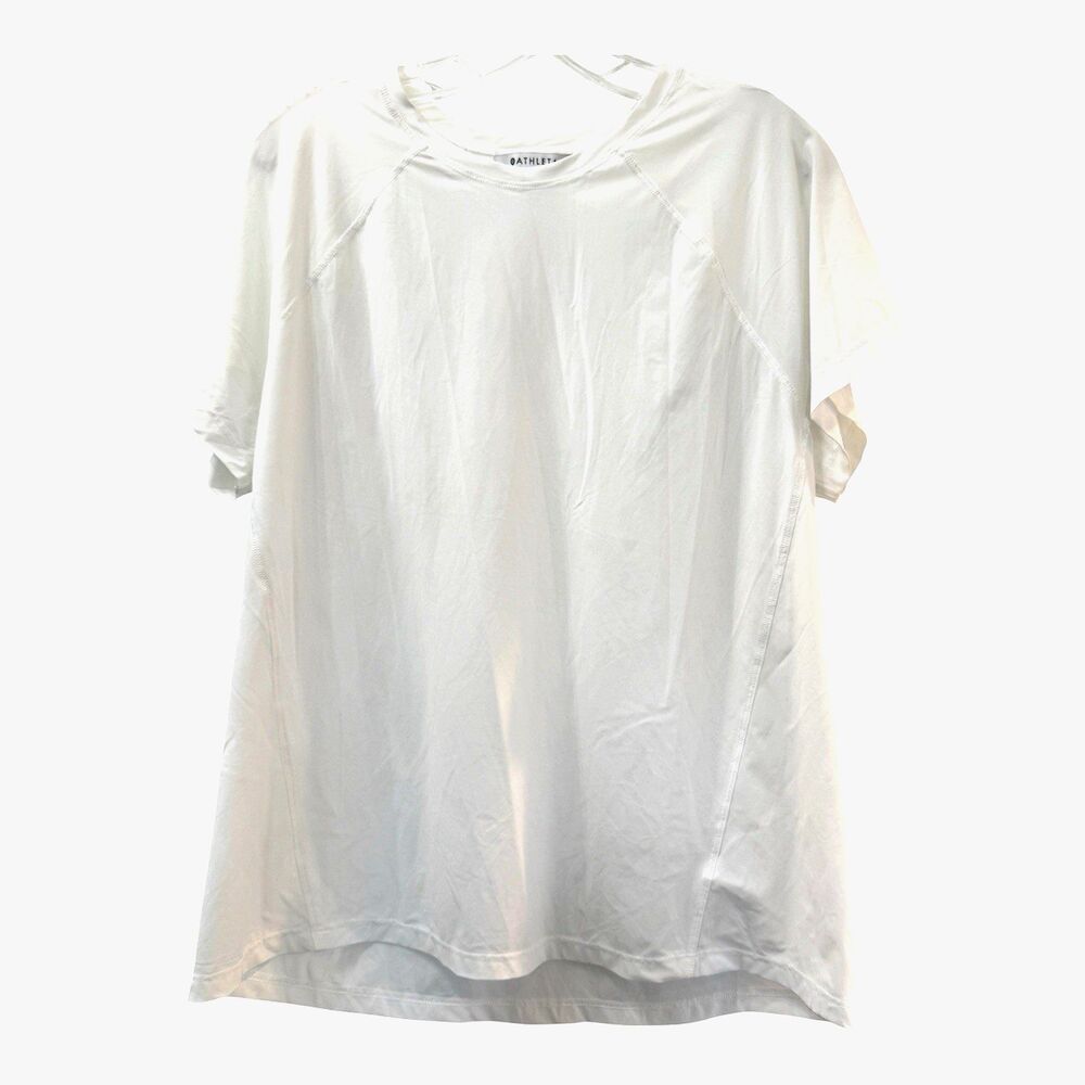 Athleta Ultimate Train Tee Crew Neck Short Sleeve Top Womens Size Large White